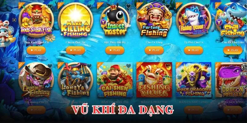 Hệ thống kho vũ khí chất lượng giúp bạn săn thưởng khủng 